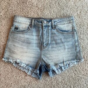 KanCan Stylish Denim Frayed Hem Shorts